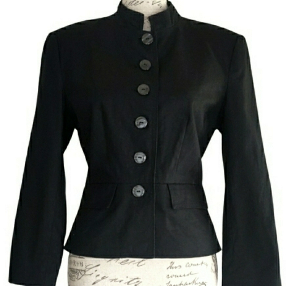 JG Hook Black Linen Jacket.